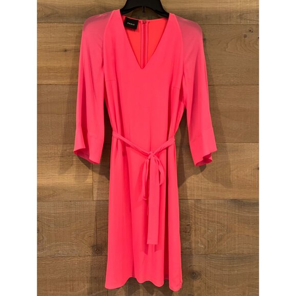 AKRIS pink silk knee length dress size US 4 - Picture 4 of 12